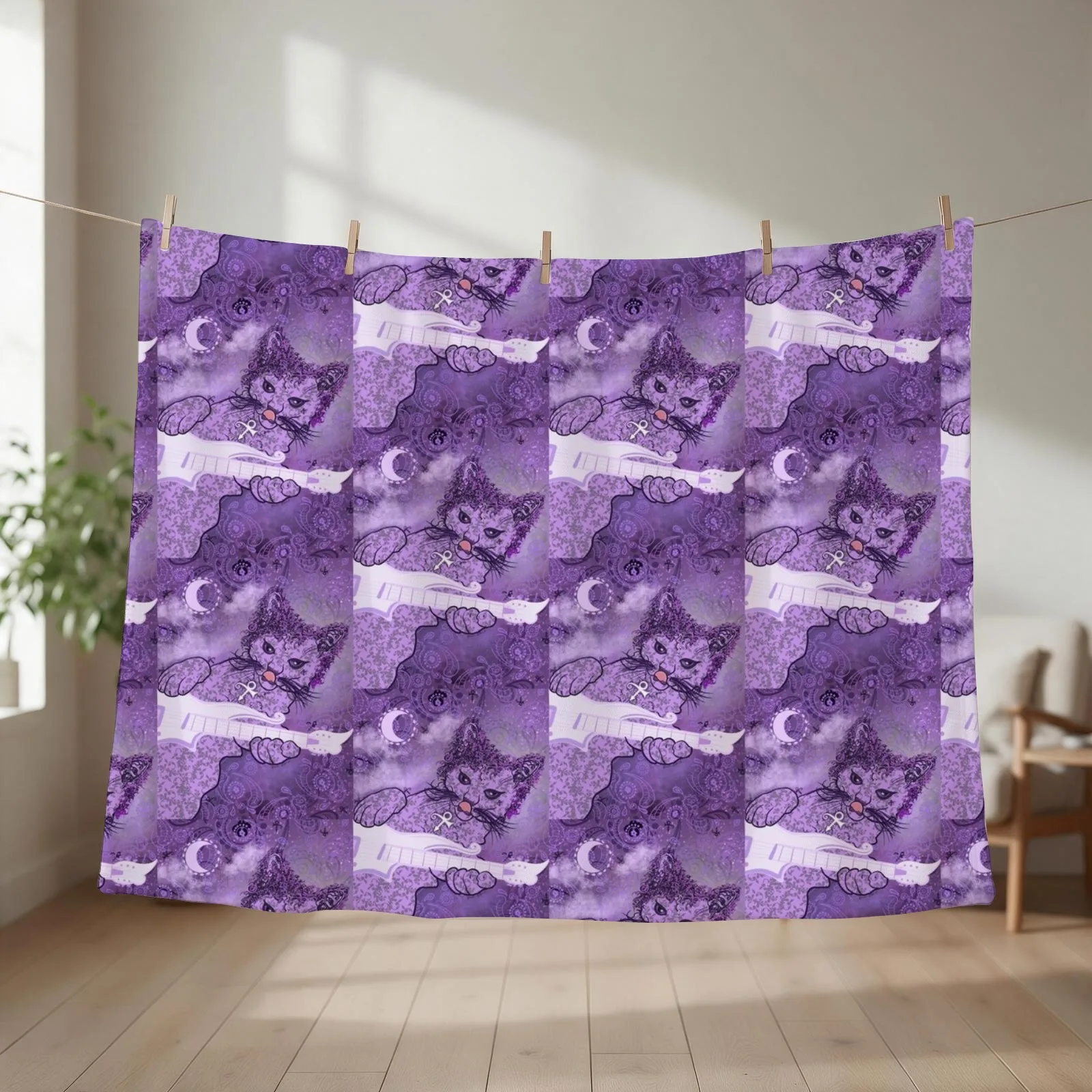 Purr-fectly Prince Throw Blanket couch cozy soft plush fuzzy picnic outdoor blanket