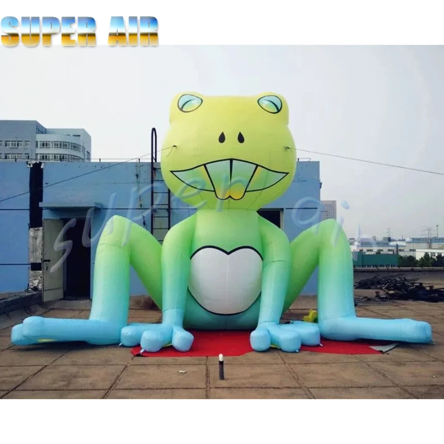 Customized advertising decoration for company smiling inflatable frog model