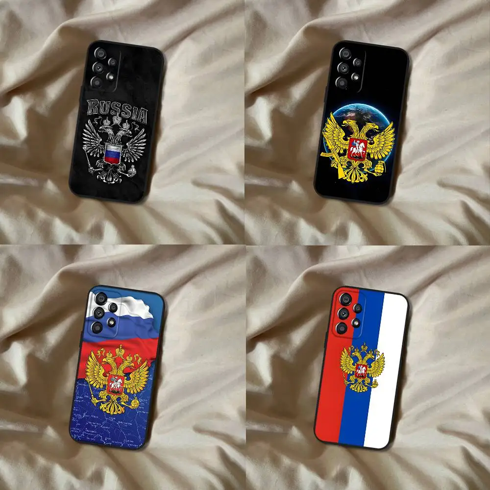 

Russia Flag national emblem For Samsung Galaxy Phone Case Soft Black Cover A20,A21s,A22,A31,A32,A52,A53,A72,73,A80