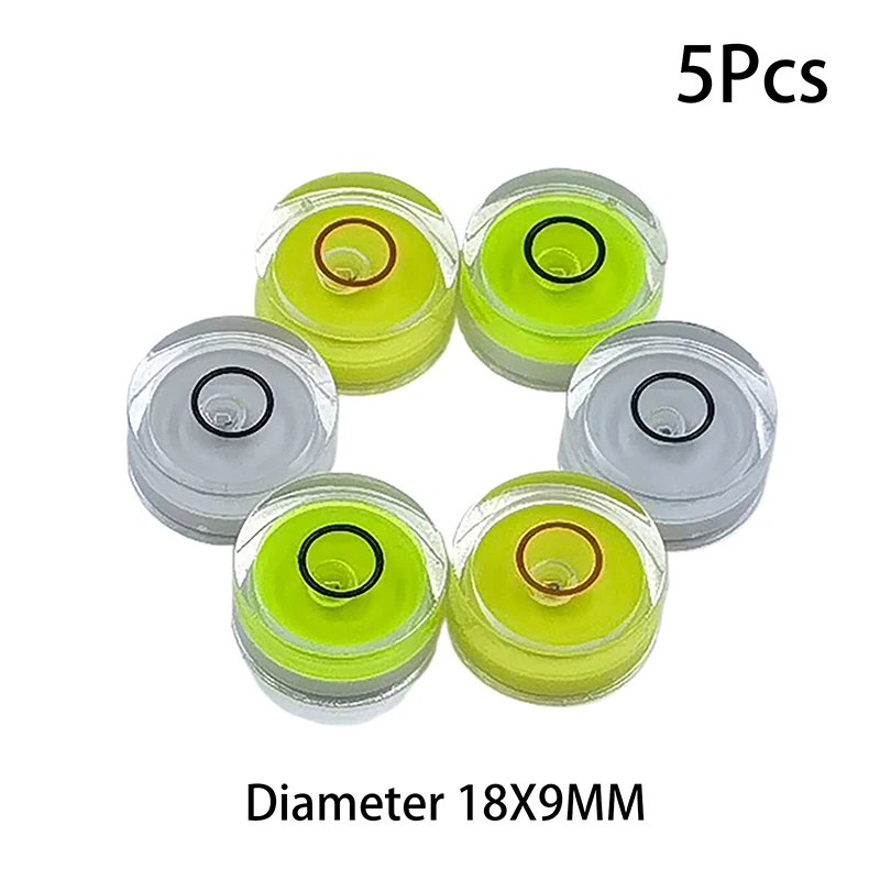 5pcs Precision Bubble Level Measuring Tool Mini Round Accuracy Bubble Level Bullseye Instrument Horizontal
