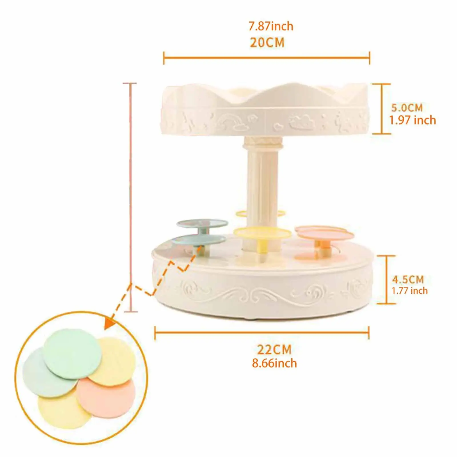Rotary Dessert Machine Auto Rotating Sushi Serving Plate 6 Tray Cake Stand for Events Table Decorations