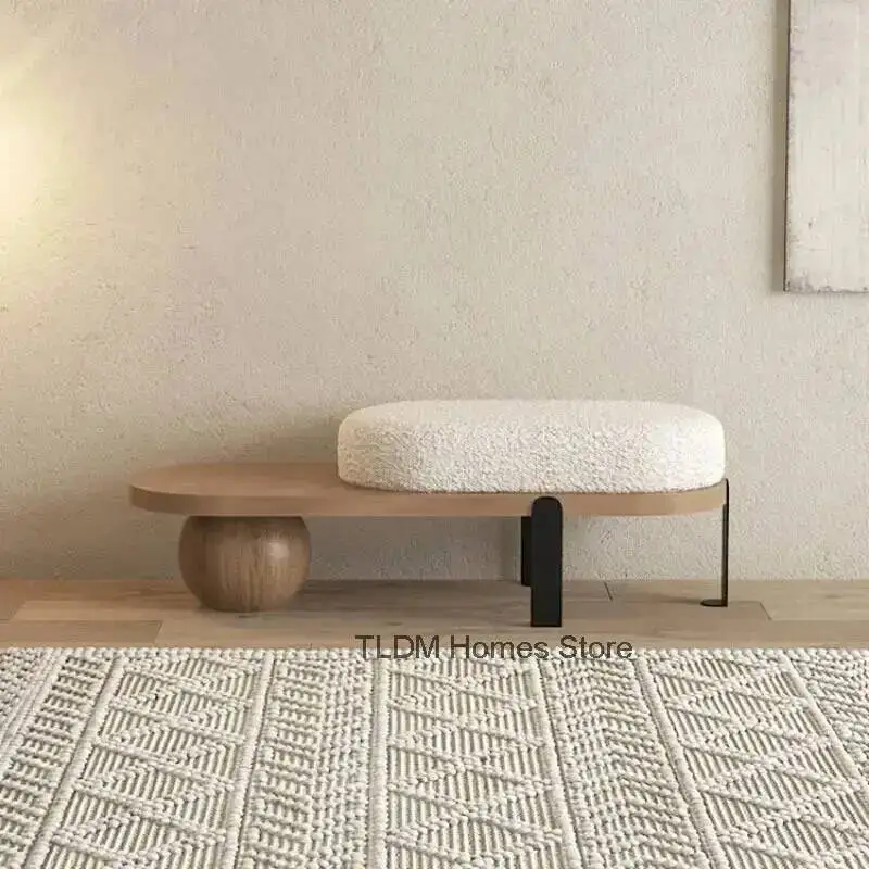 Door Shoe Stool Ottomans Home Change Creative Entrance Bedroom Bedside Stools Solid Wood Bench Living Room Furniture