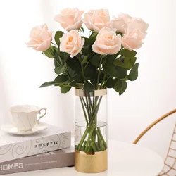 Moisturizing Artificial Flower Branch, Real Touch Rose, Home Dining Table Decor, Bride Hand Hold, Fake Flores, Mariage Bouquet