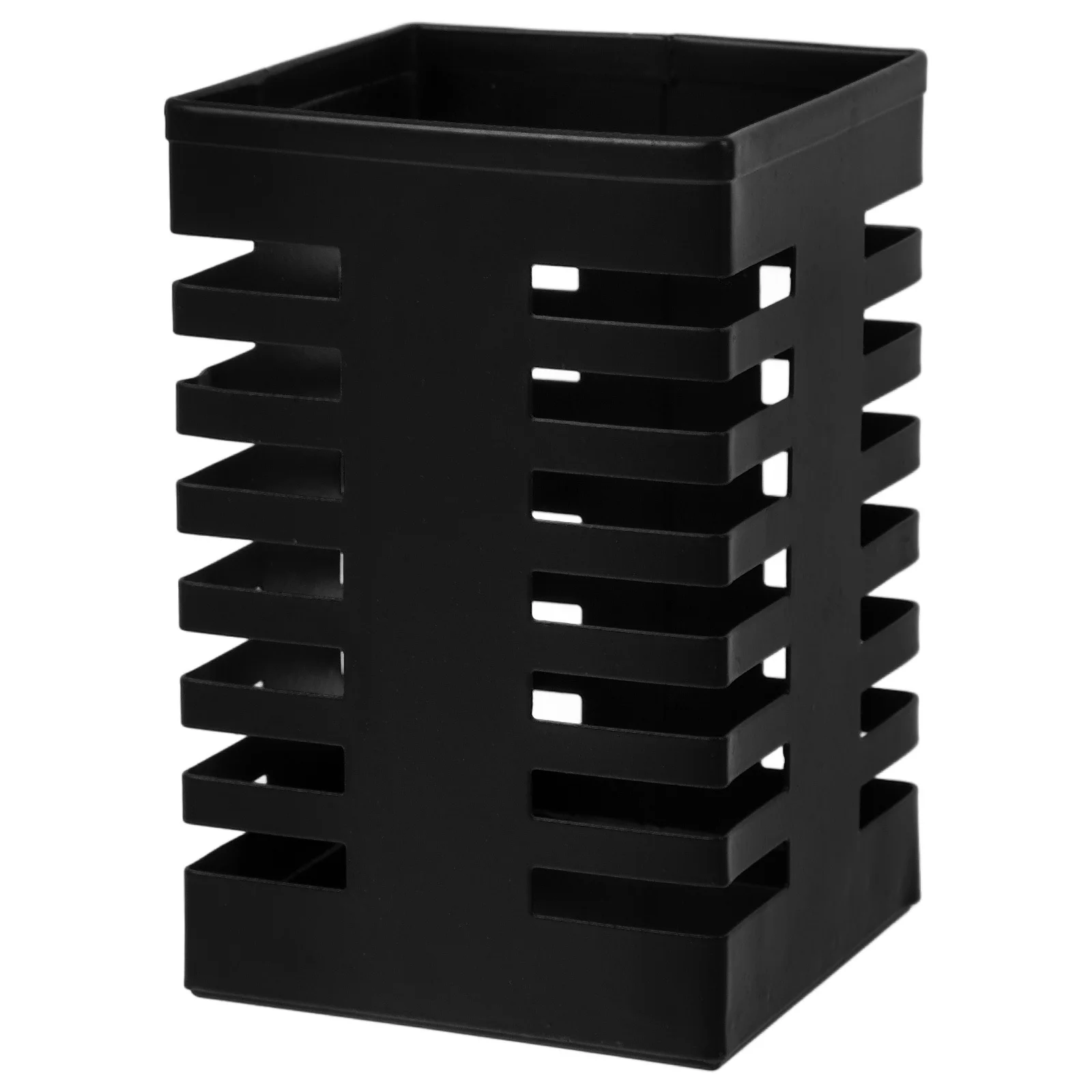 

Metal Square Pen Cup Mesh Pencil Holder Hollow Design Makeup Brush Organizer Stable Nonslip Base Large Capacity Sundries Storage