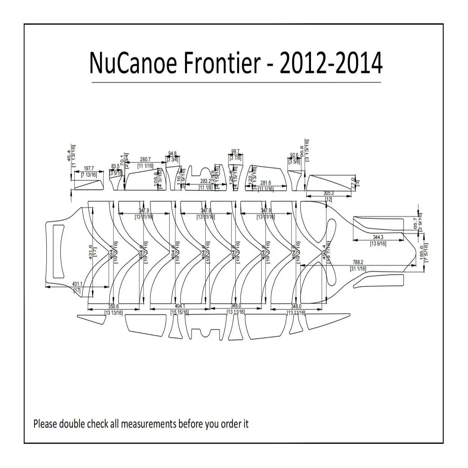 

2012-2014 NuCanoe Frontier Kayak Boat EVA Foam Deck Floor Pad Flooring