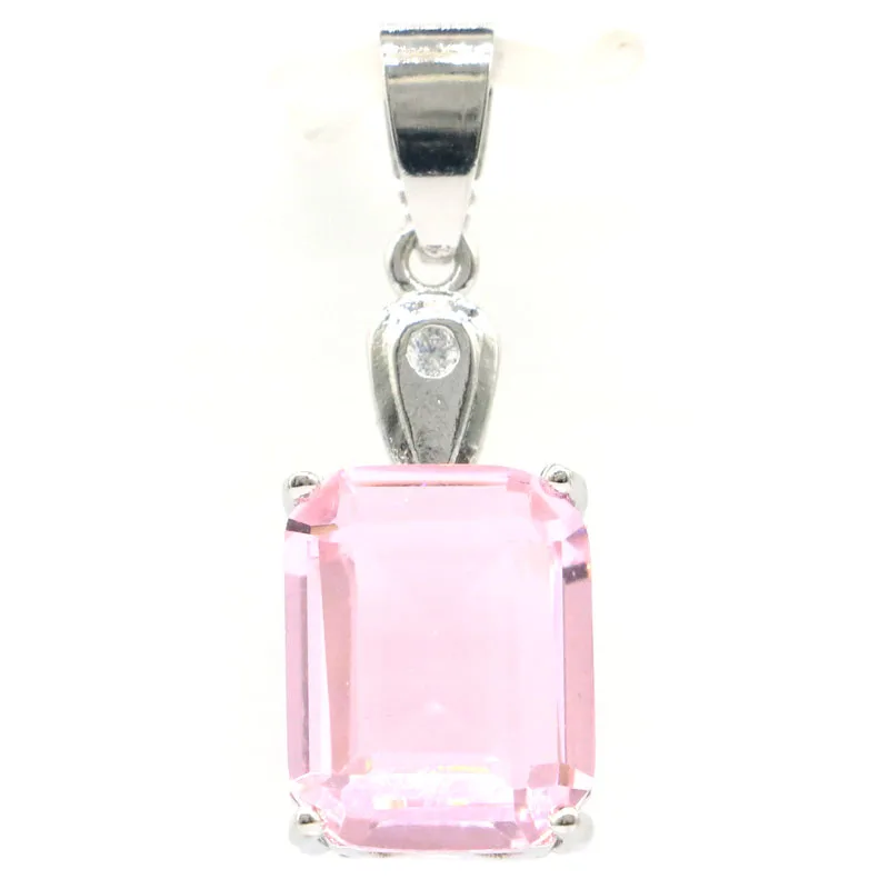 Buy 3 Get 1 Free 30x11mm Classic Rectangle Pink Kunzite Golden Citrine Ladies Engagement Silver Pendant Highly Recommend