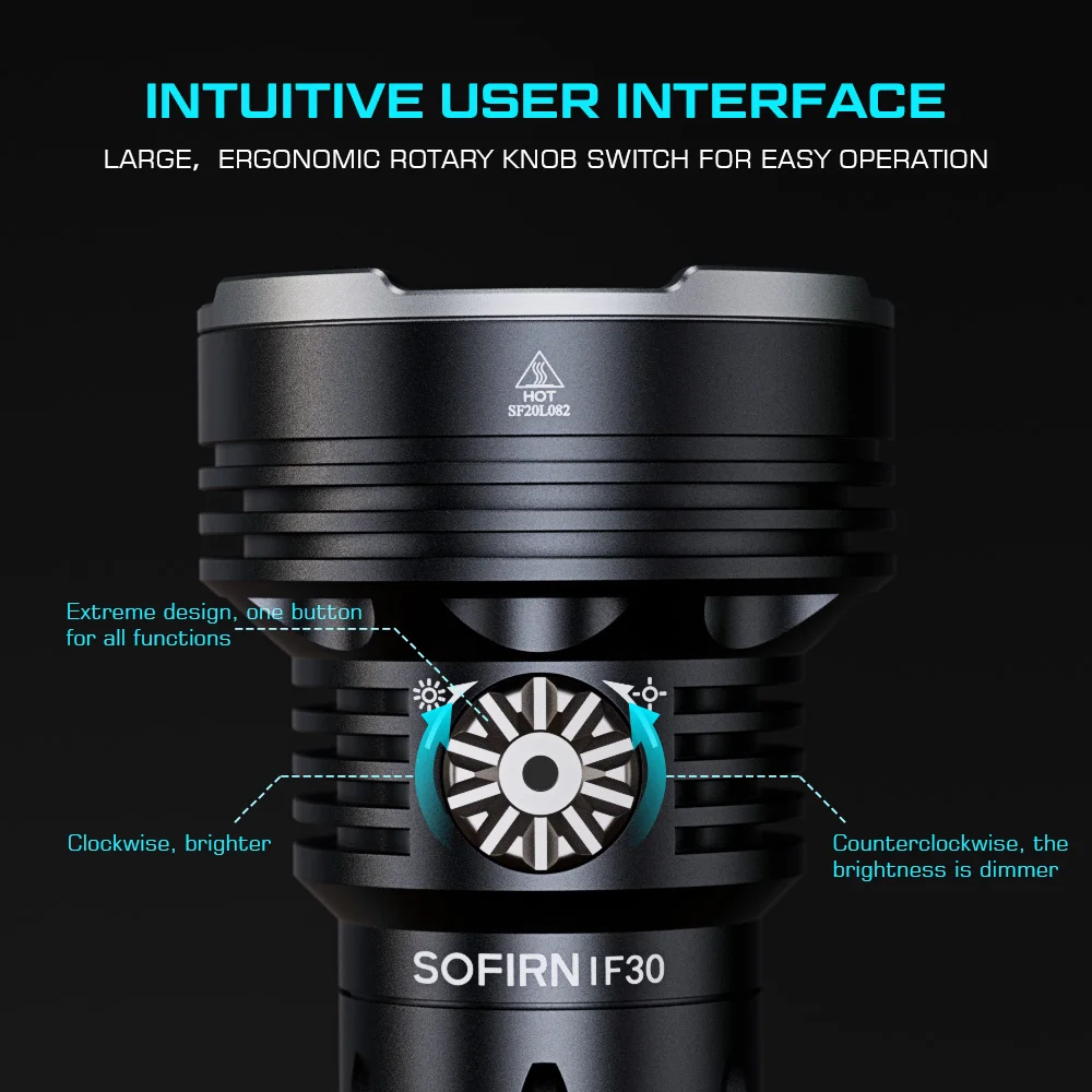 Sofirn IF30 LUMINUS SFT40 torcia a LED potente 12000lm 32650 batteria Lanterna USB C torcia ricaricabile luce da campeggio all'aperto
