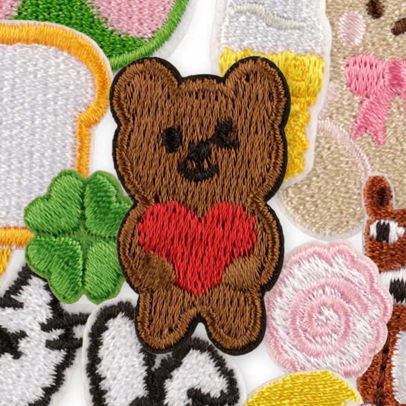 14 Stück Bären-Eiscreme, niedliche Tiere, zum Aufbügeln, für Kleidung, Kinder, viele bestickte Jacken, Aufkleber, Packung, Stoffe, Nähen, DIY-Parches – Detail 4
