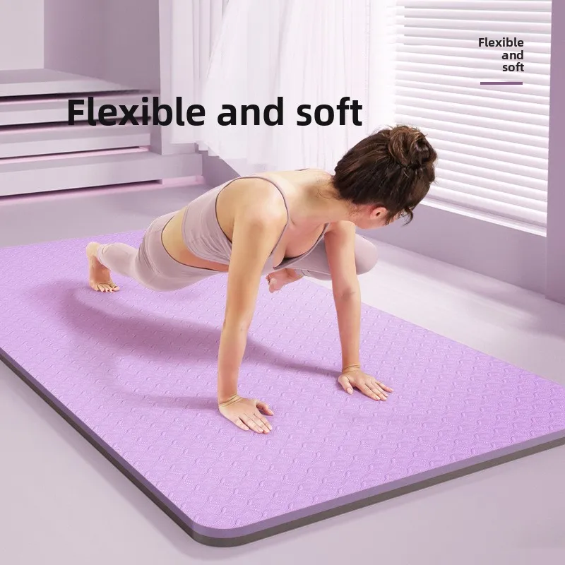TPE Yoga Mat Thick 12mm Non Slip Wide 90cm Shock Absorption Soundproof Dance Mat Customizable Yoga Mat Exercise Mat