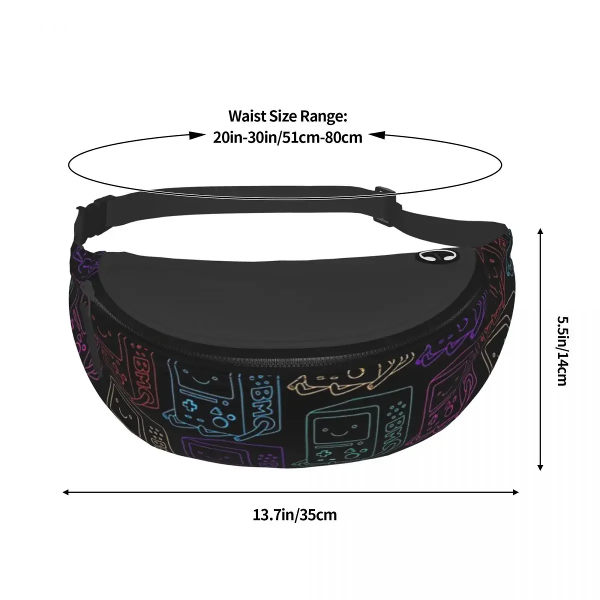 BMO Game Printed Waist Bags Retro And Colorful Fashion Belt Bags Man Women's Travel Fanny Pack Design Banana Packs