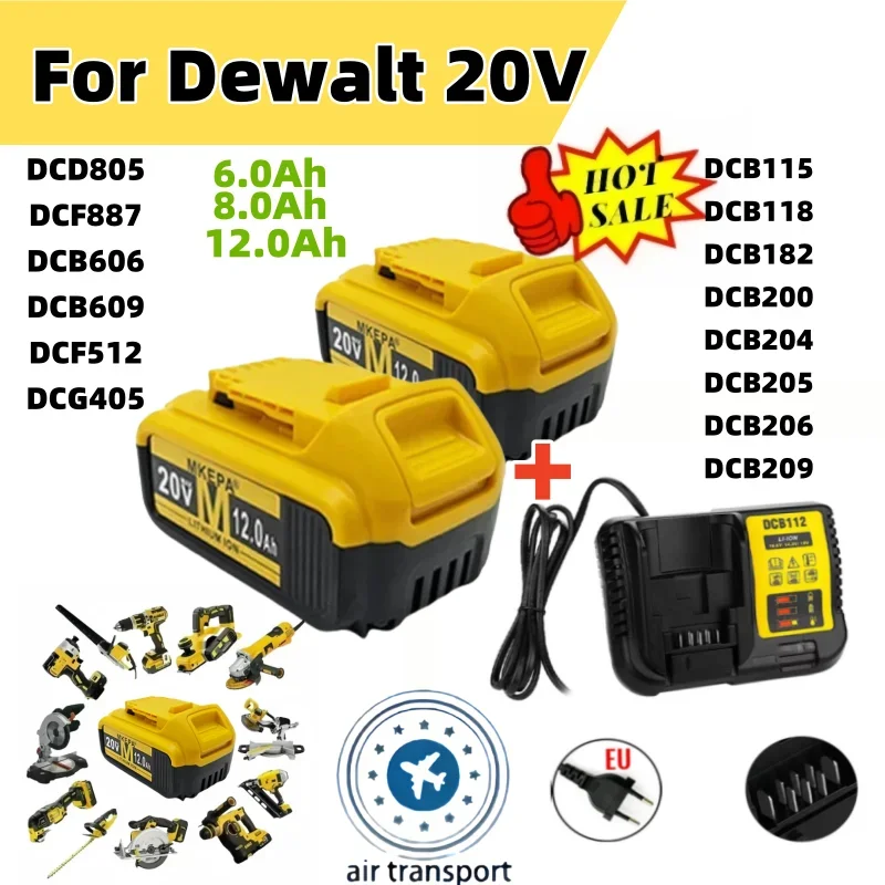 

Новый 100% оригинальный аккумулятор 12000 мАч 20 В для электроинструмента Dewalt DCB200 20 В 12,0 Ач аккумулятор DCB205 20 В DCB206 DCB205 DCB204--