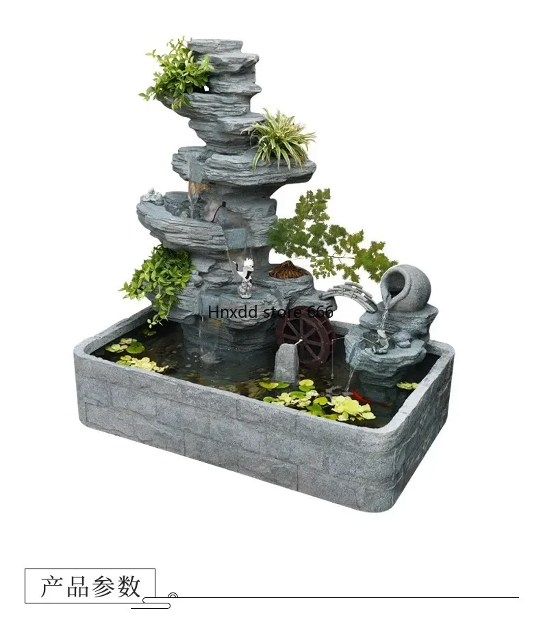 Outdoor stone powder fish pond landscaping villa water cycle lucky feng shui wheel ornament