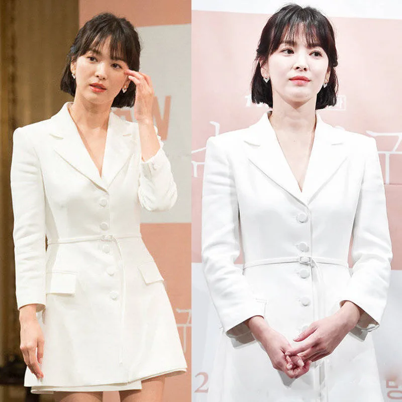 

Kpop Korea Party 2 Piece Elegant White Long Sleeve Blazers Suit+Sexy High Wasit Mini Skirt Office Profession Women Two Piece Set