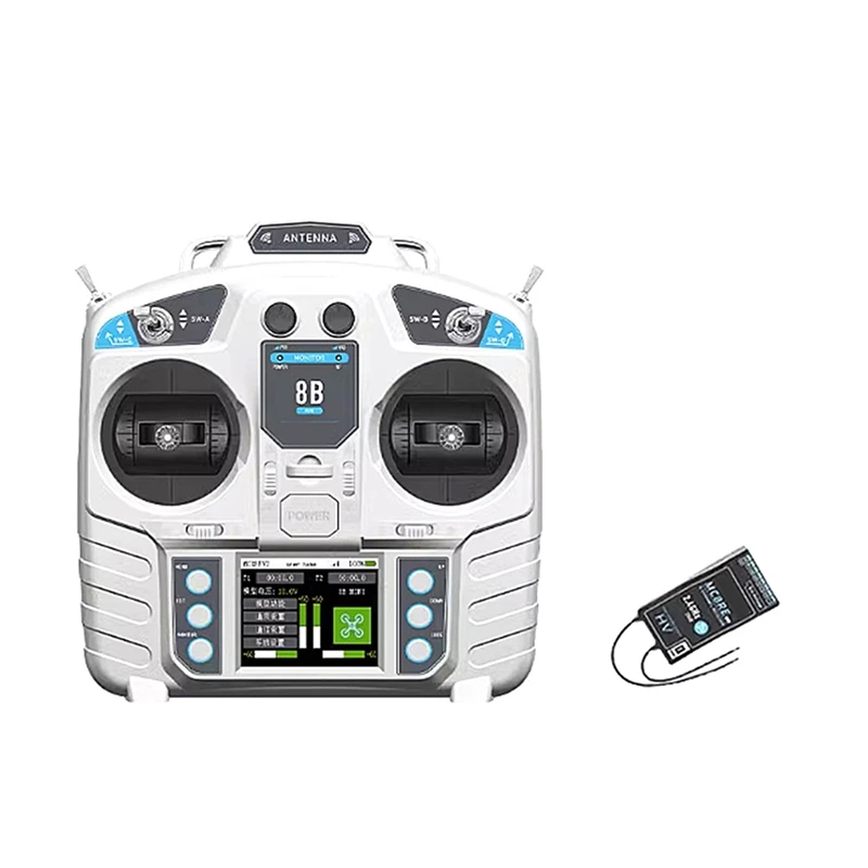 

MC8B MINI 2.4G 8-канальный радиоуправляемый передатчик с приемником MC8RE-V2 Радиосистема для радиоуправляемого самолета, лодки, автомобиля и правой руки
