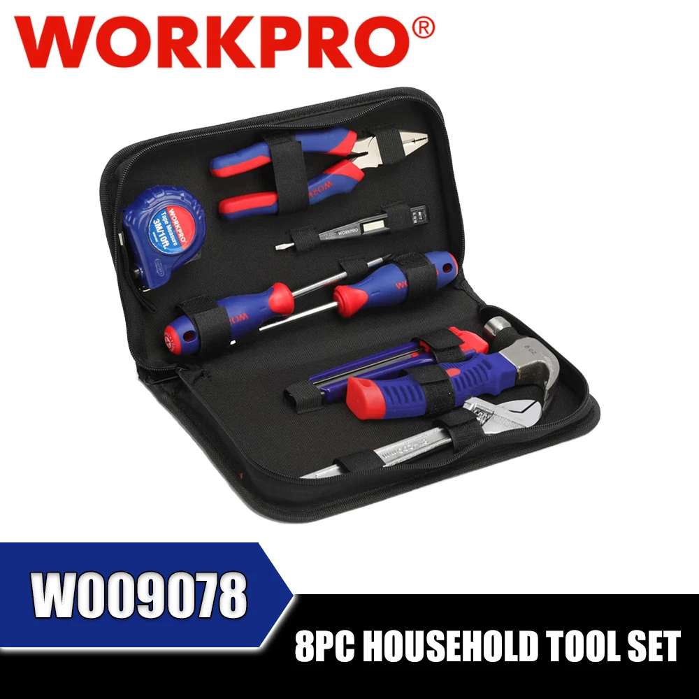 

WORKPRO W009078 8PC Household Tool Set Home Repair Tools Hand Tool Set