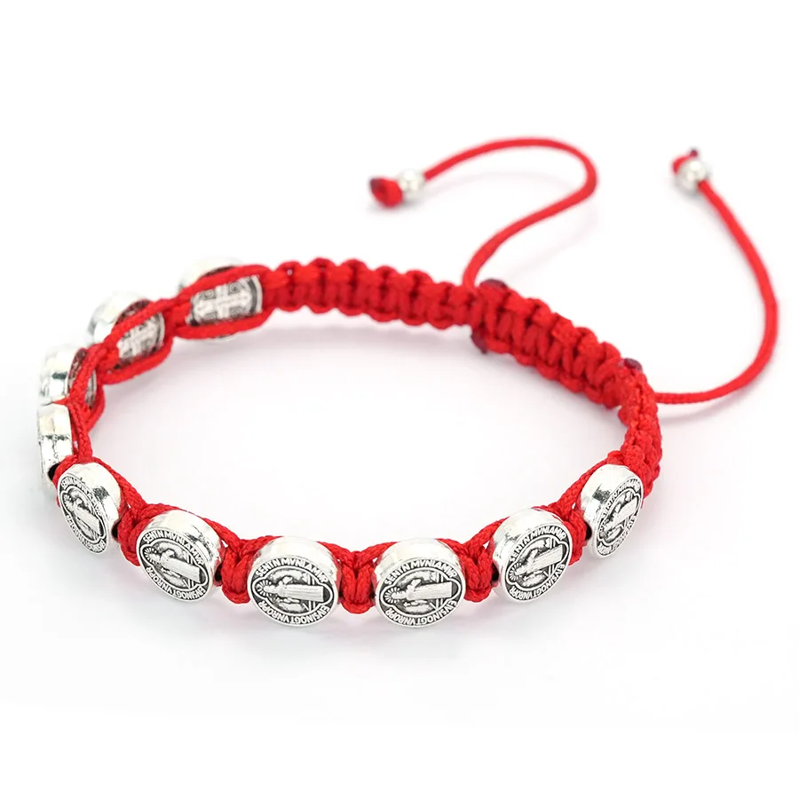 New 5 Colors Virgin Mary Bracelet Men Women Religious Fashion Accessory Lucky Red String Braslet Adjustable Cord Chain Braclet