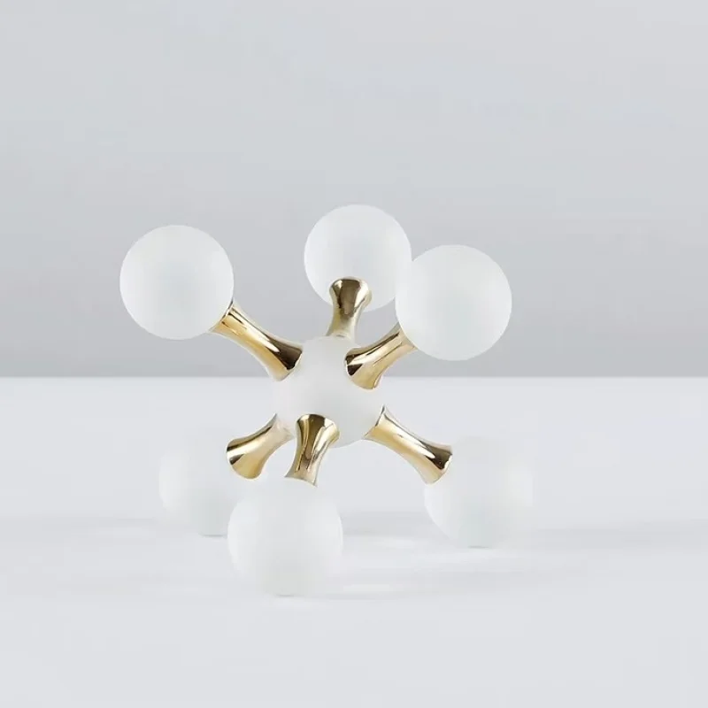 Modern minimalist European-style light luxury geometric crystal hexagonal molecular ball ornament