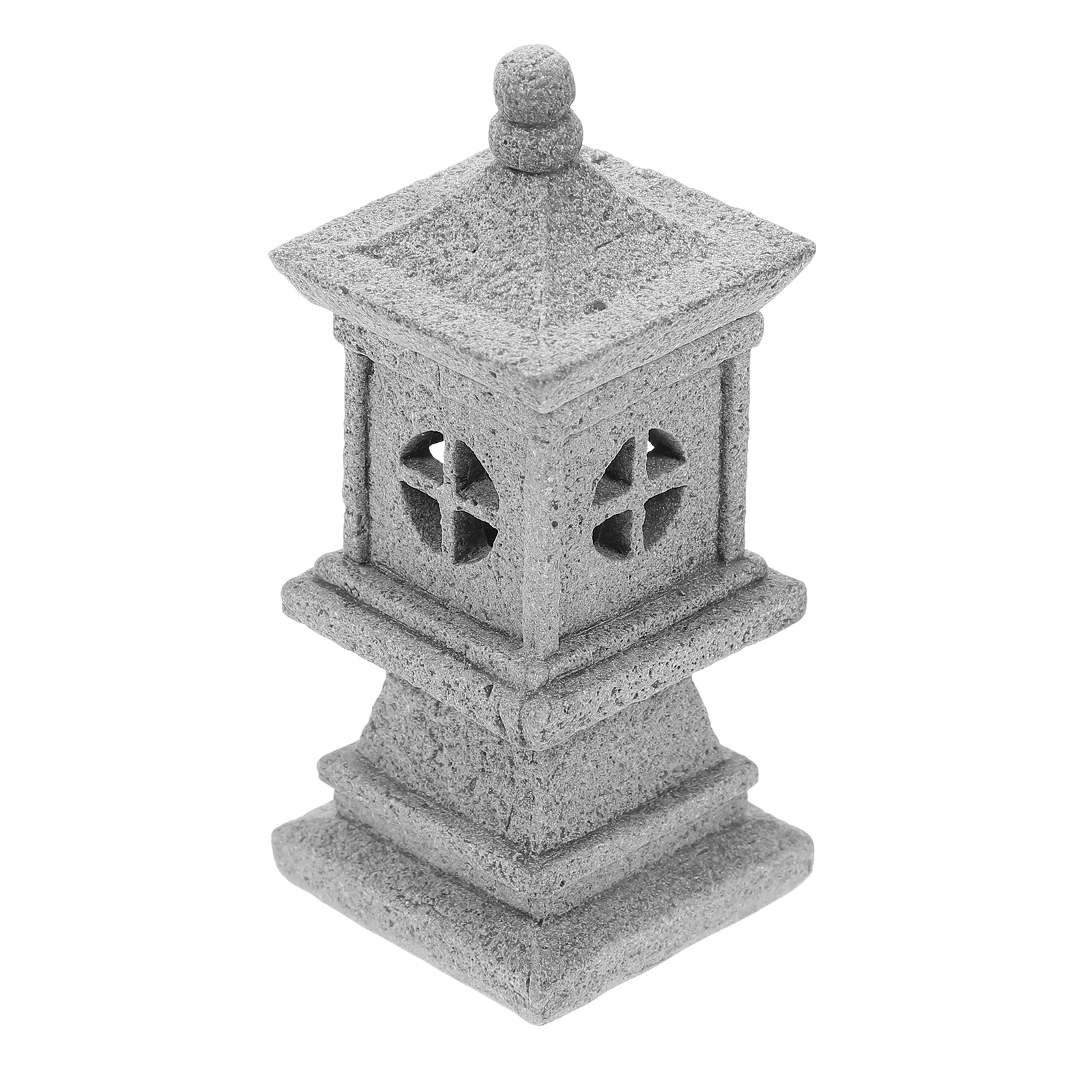 

Mini Garden naments Pavilion Decoration Home Miniature Model Statues Glass Simulation Stone Zen Decor Outdoor Indoor Solar Light