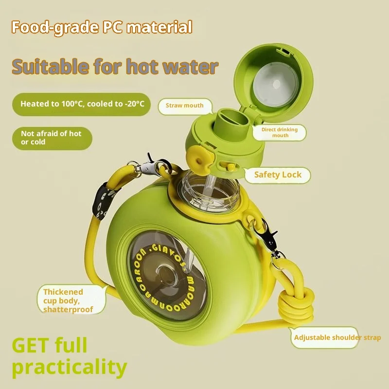 Gianxi School Specific Portable High Temperature Resistant Large Capacity Water Kettle With Big Belly Plastic Cup For Summer