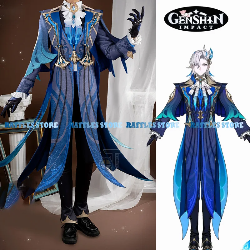 New Genshin Impact Neuvillette Cosplay Costume Uniforms Court of Fontaine Game Suit Judge Halloween Party Role Play Men Outfit