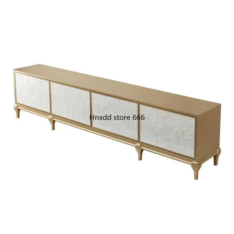 Light luxury high-end living room decoration simple European solid wood coffee table combination floor cabinet storage