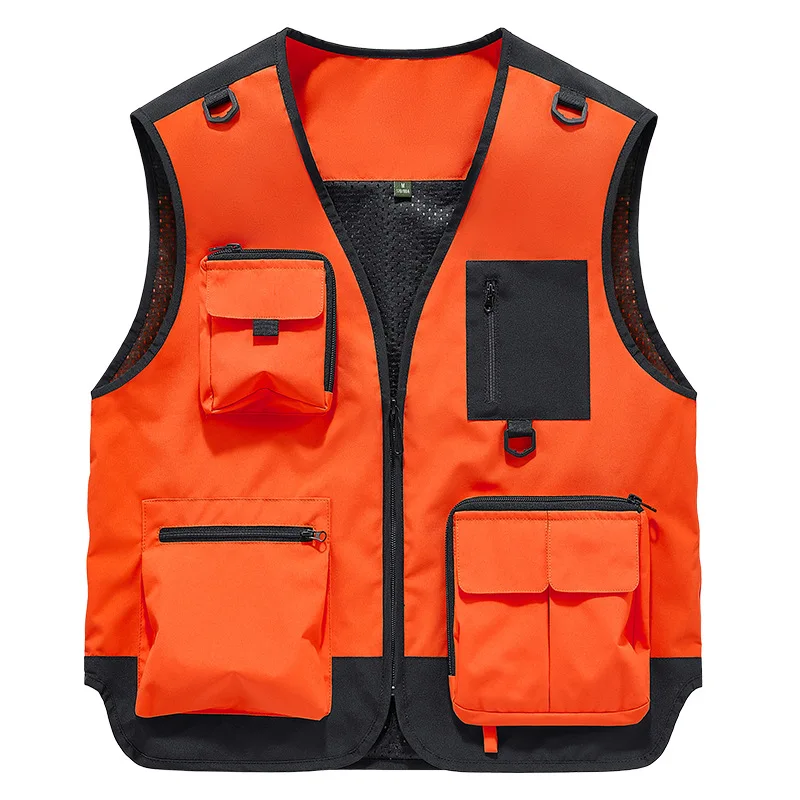 New Fashion Men Mesh Fishing Waistcoats Outdoor Waterproof Sleeveless Jackets Men Breathable Quick-drying Windproof Vest Coats 5
