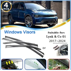 Car Window Visor Rain Guards For Lynk & Co 01 PHEV CX11 2017~2024 Waterproof Rain Deflectors Windshields Cover Auto Accessories