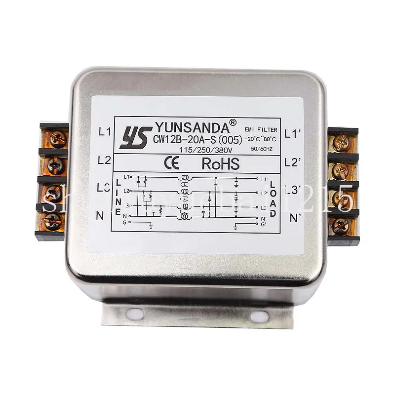 Three-phase 380V power supply filter CW12B-10A-S (005) servo frequency conversion terminal block
