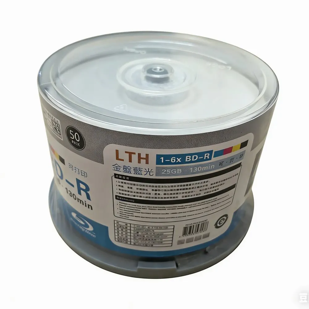 LTH Golden Color BDR 25G 6X disco blu-ray BD-R 25GB Blank Media 50 pz/barile