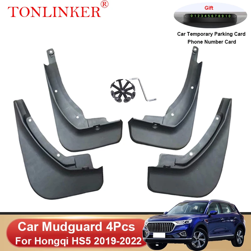 TONLINKER Car Mudguard For Hongqi HS5 2019 2020 2021 2022 Mudguards Splash Guards Front Rear Fender Mudflaps Accessories