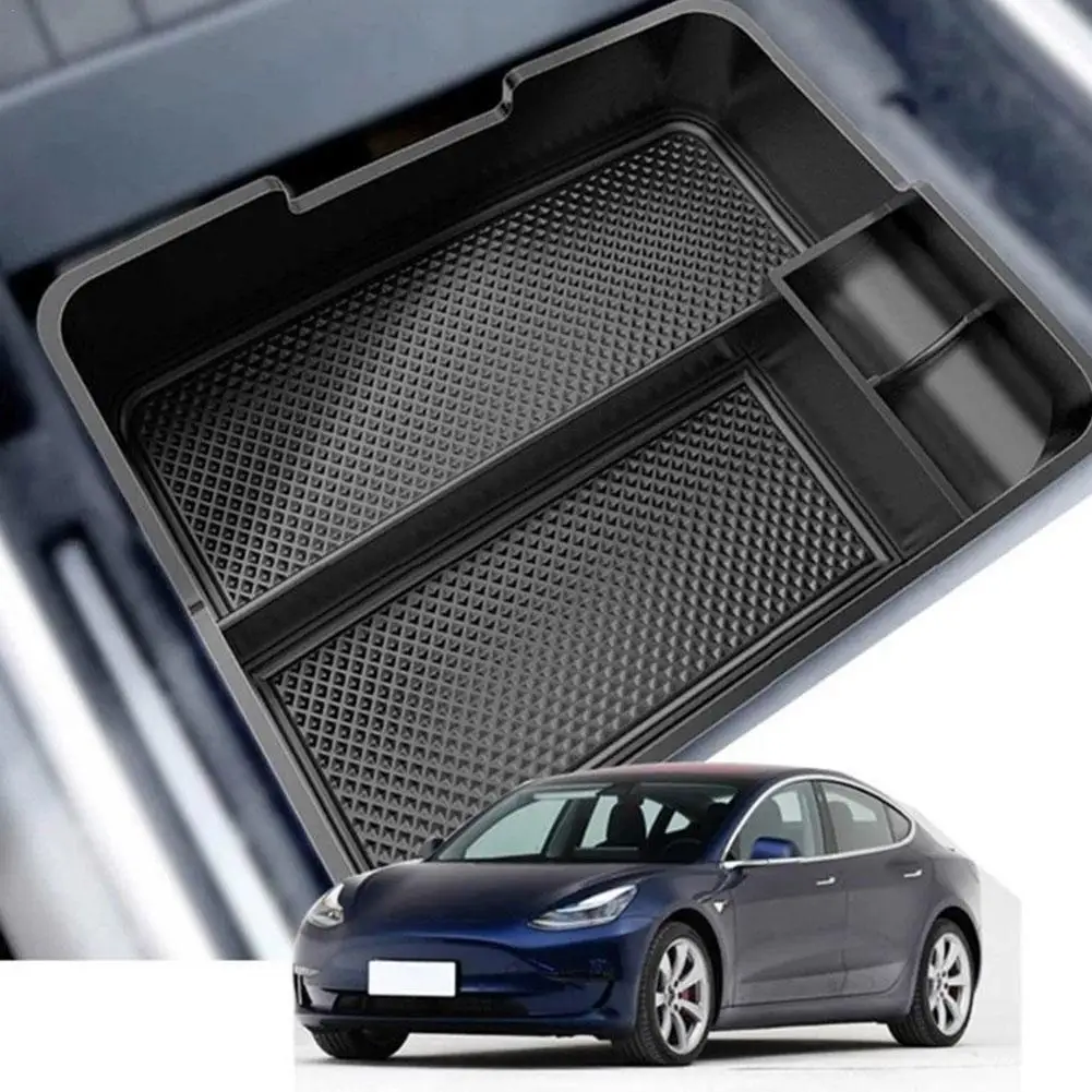 

for Tesla 2017 2018 2019 2020 Car Central Armrest Box Stowing Tidying Glove Box Storage Box Non-Slip Car Accessories