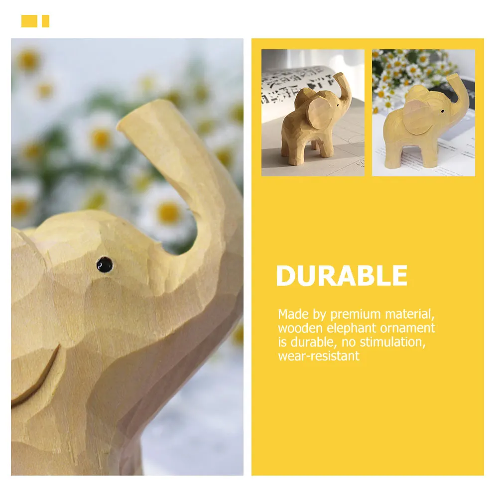 

Wooden Elephant naments Home Decor Living Room Desk Table Bookcase Shelf Wooden Animal Adorn Crafts Statue