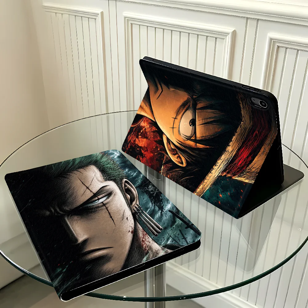 Ones P-Pieces Luffys Zoro with Pencil Slot Case for Apple iPad Pro11 13 Air 11 13 M4 M3 M2 A16 2026 10th 7/8/9th Air 4/5/6th