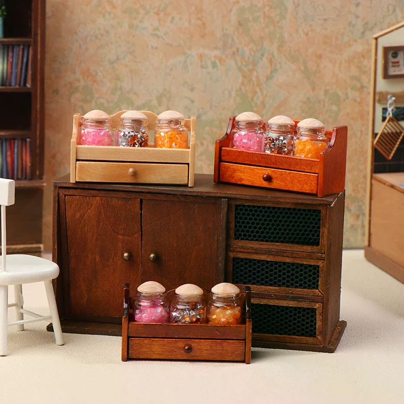 Mini support de pot pour maison de poupée, support de rangement avec pot, Mini décoration de cuisine, accessoires de décoration de scène de maison de poupée, 1/12