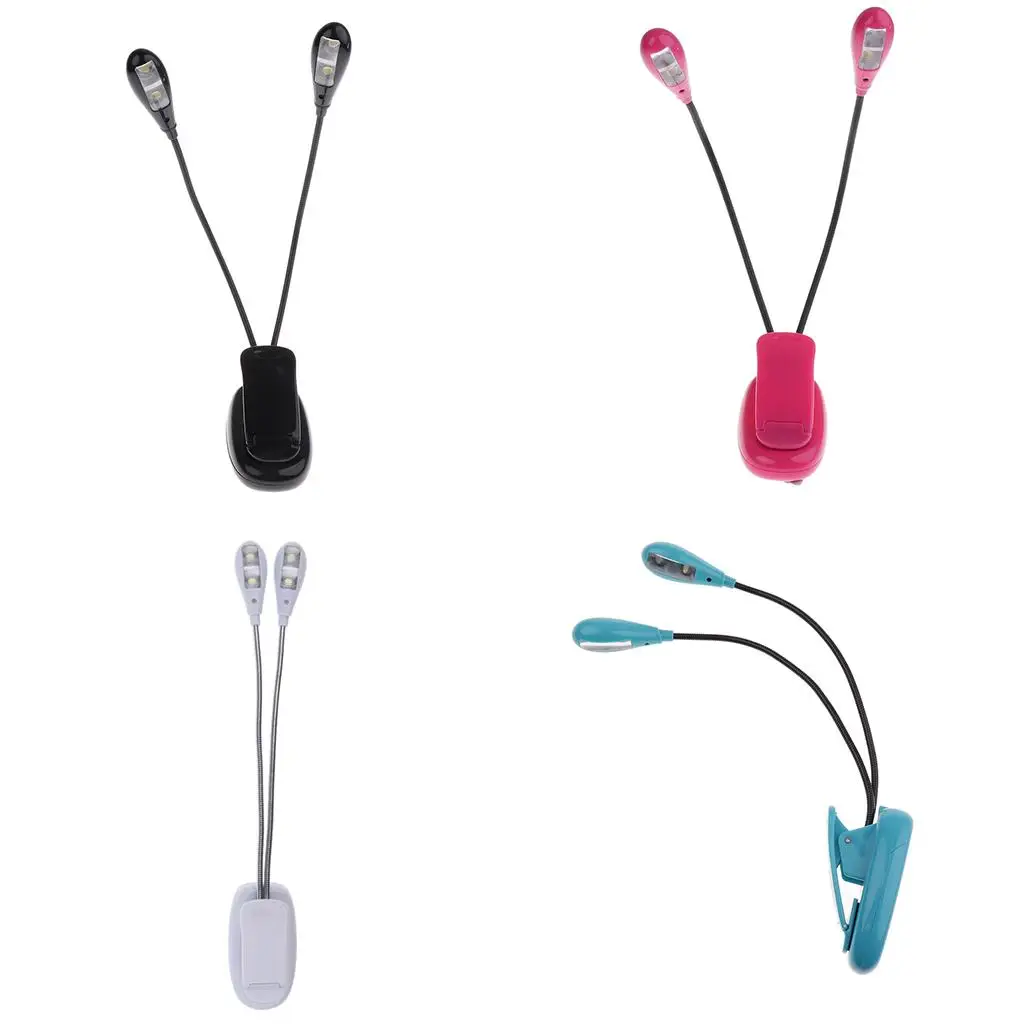 حامل موسيقى LED ضوء قراءة الكتب مدعوم من البطارية وكابل USB ساطع