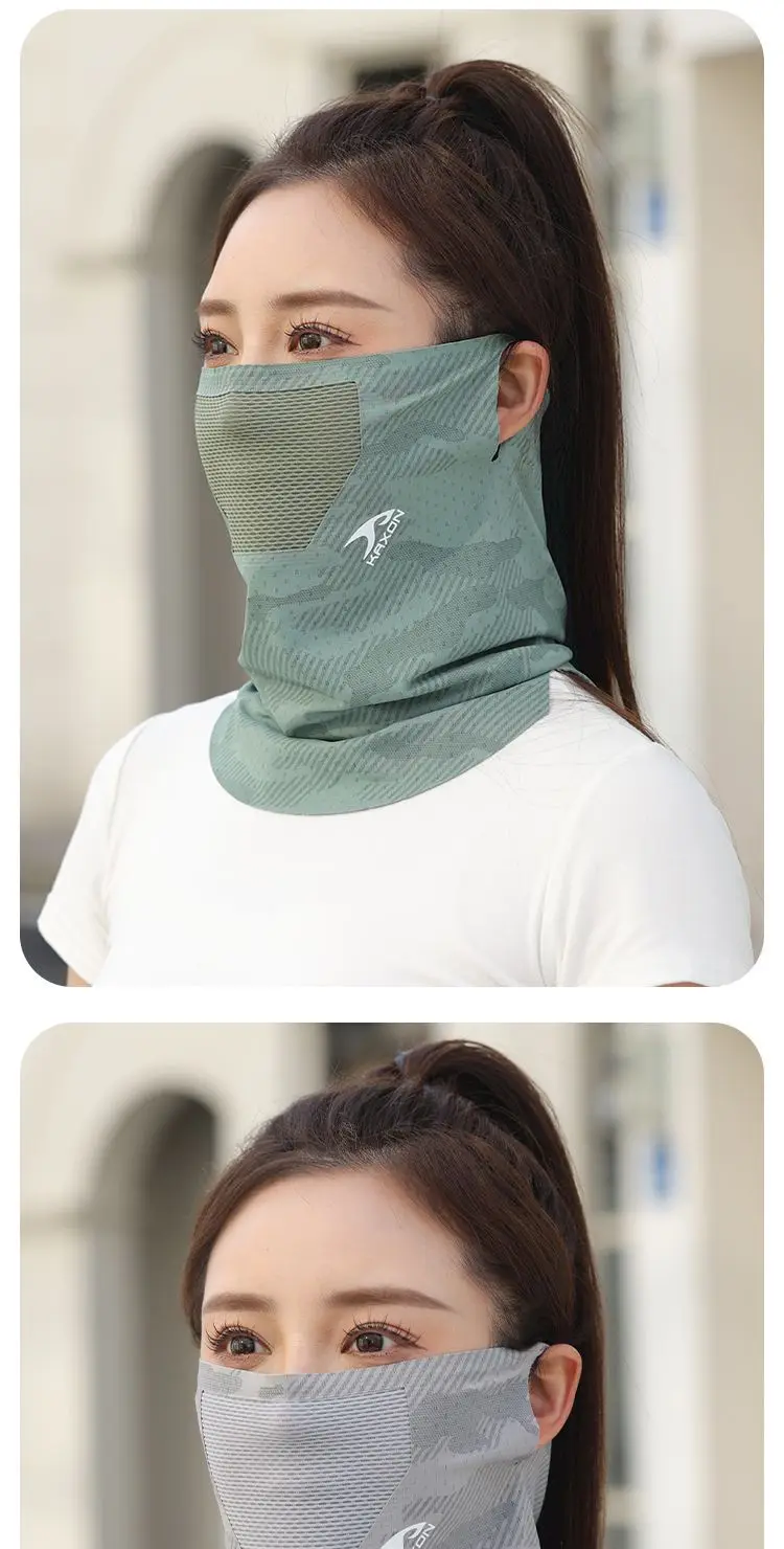 Nackenwärmer, Sonnenschutz-Gesichtsmaske für Radfahren, Frühling und Sommer, atmungsaktiv, zum Angeln, Wandern, Ohrhänger, Sport, Unisex, kühlende Gesichtsbedeckung – Detail 6