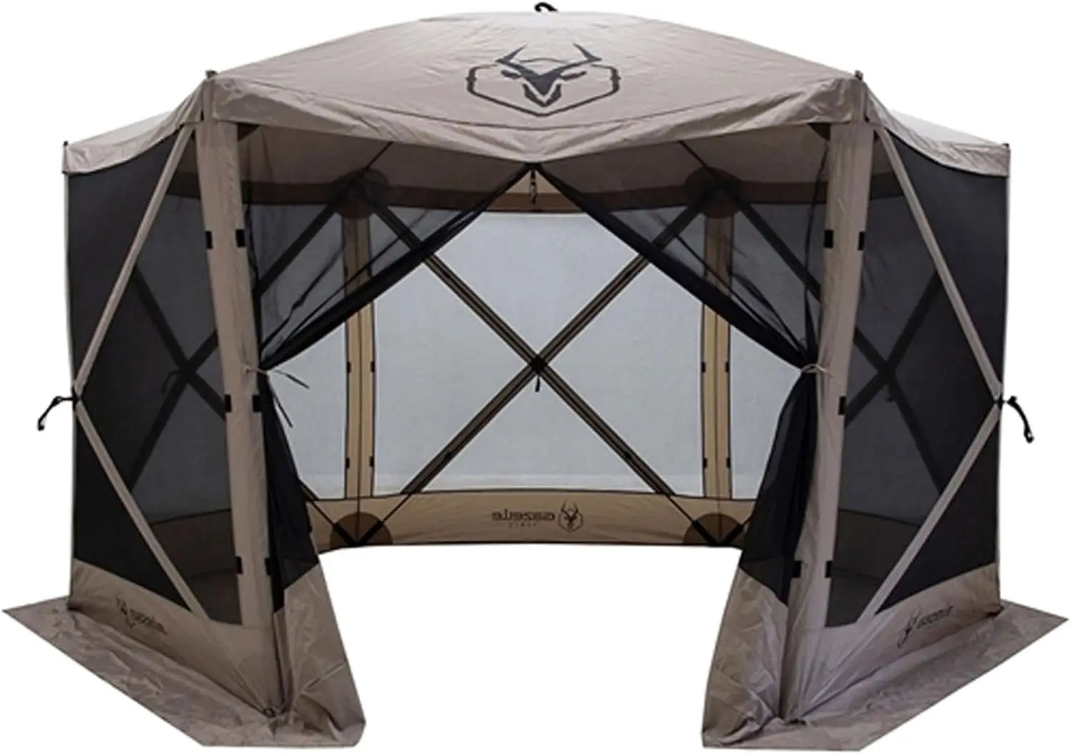 

Tents G6 8 Person 12 by 12 Pop Up 6 Sided Portable Hub Outdoor Gazebo Screen Canopy Tent with Large Main Door and Screens