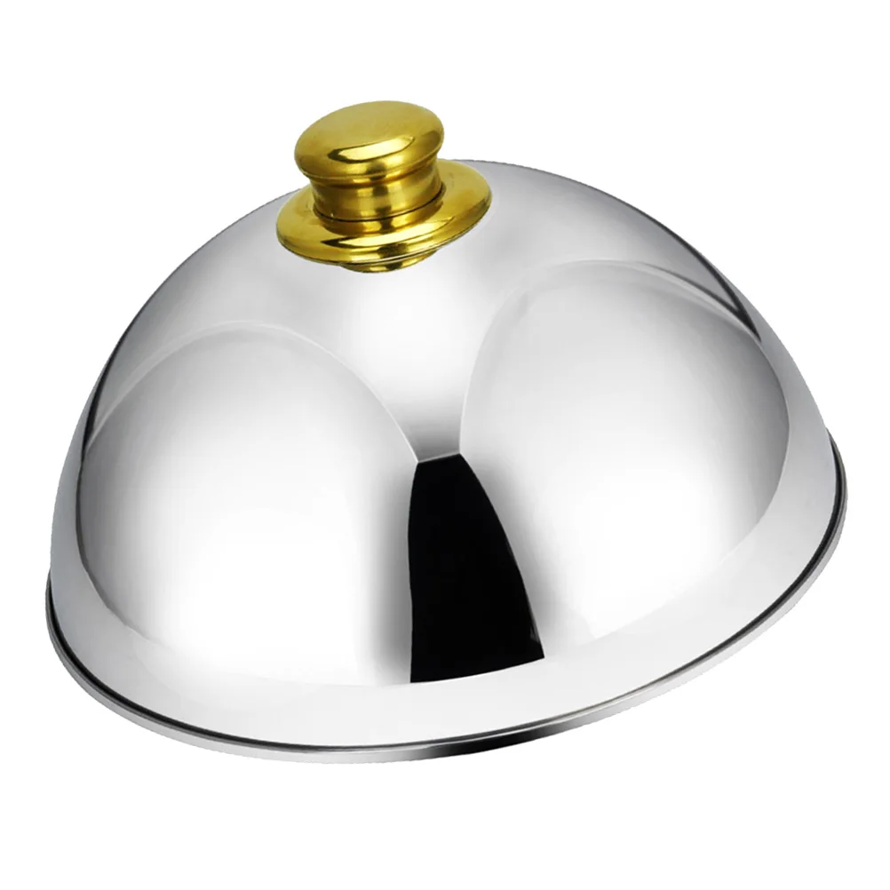 

Stainless Steel Food Cover Dome for Baking Dish Golden Umbrella Lid Rust Proof Kitchen Restaurant Supplies
