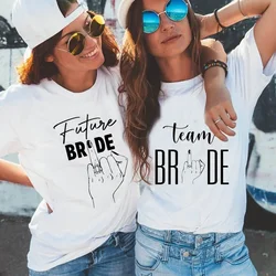 Maglietta da donna Team Bride Future Bride Tops Maglietta da addio al nubilato Manica corta EVJF Magliette Anello Dito Matrimonio Gallina Party Tees