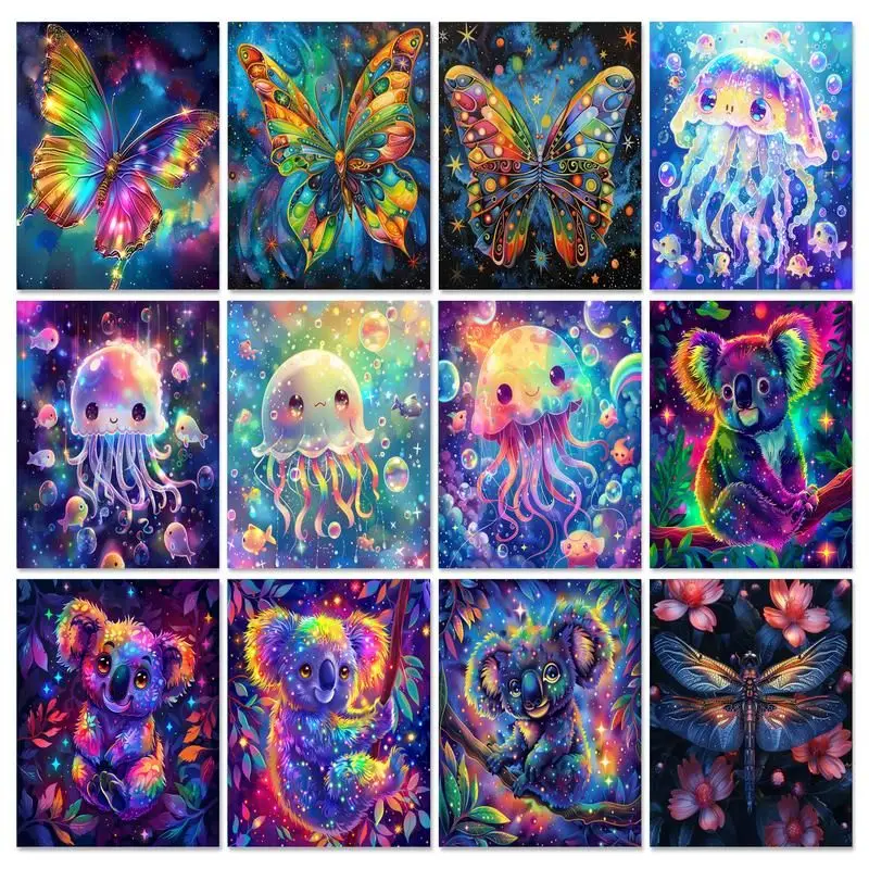 Pintura por Números DIY para Adultos, Animales Coloridos, Pintura a Mano, Koala, Kits de Pintura por Números, Decoración del Hogar, Regalo DIY 【sin marco】