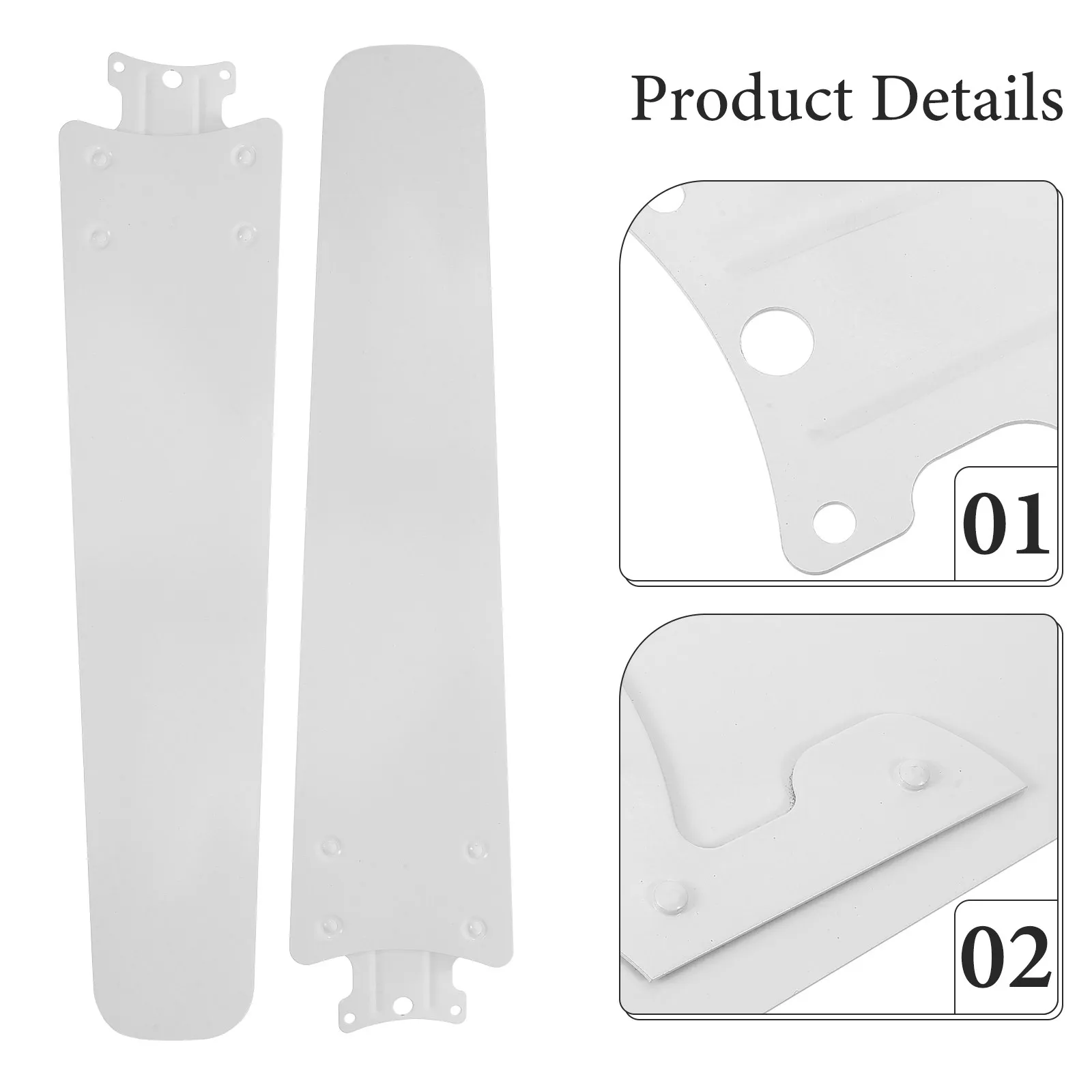 3Pcs Replacement Ceiling Fan Blades Iron Material Thick Blade Design Quick Installation Compatible with Various Electric Fans