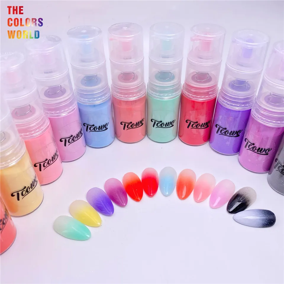 TCT-908 Ombre Nail Design Nails Glitter Powder with Spray Bottle Acrylic Powder Nail Shadow Spray Ombre Nail Mist Gradual Effect