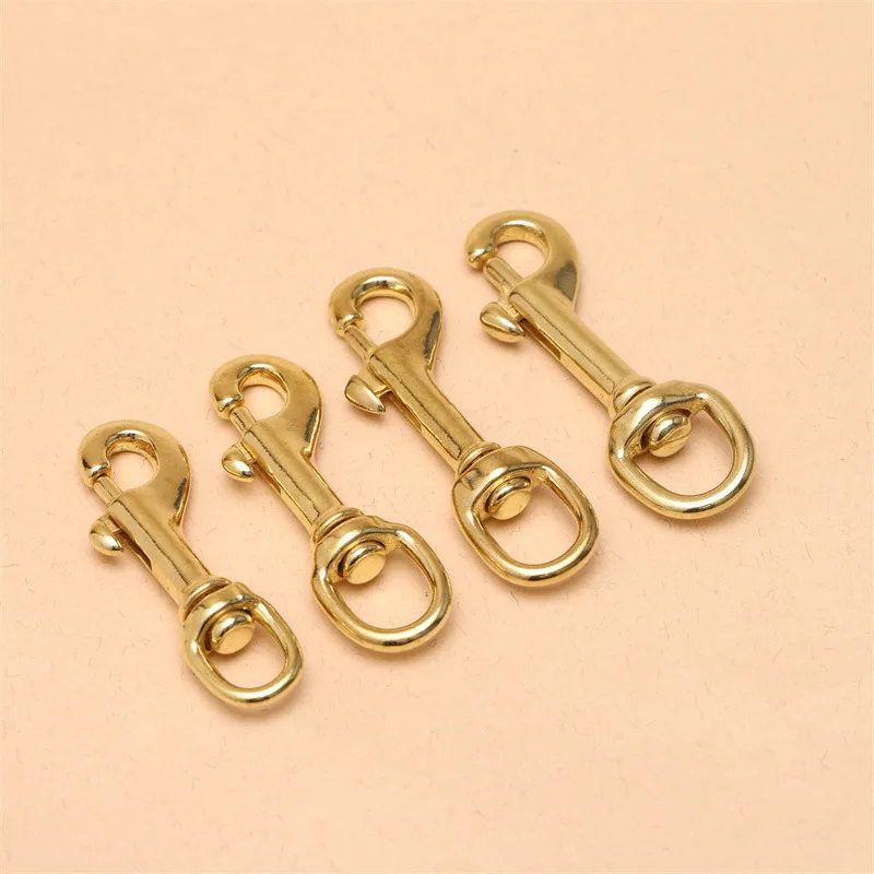 1pcs Solid Brass Swivel Bolt Snap Hook Swivel Eye Trigger Clasps for Leather Craft Bag Pet Dog Rope Leash Clips