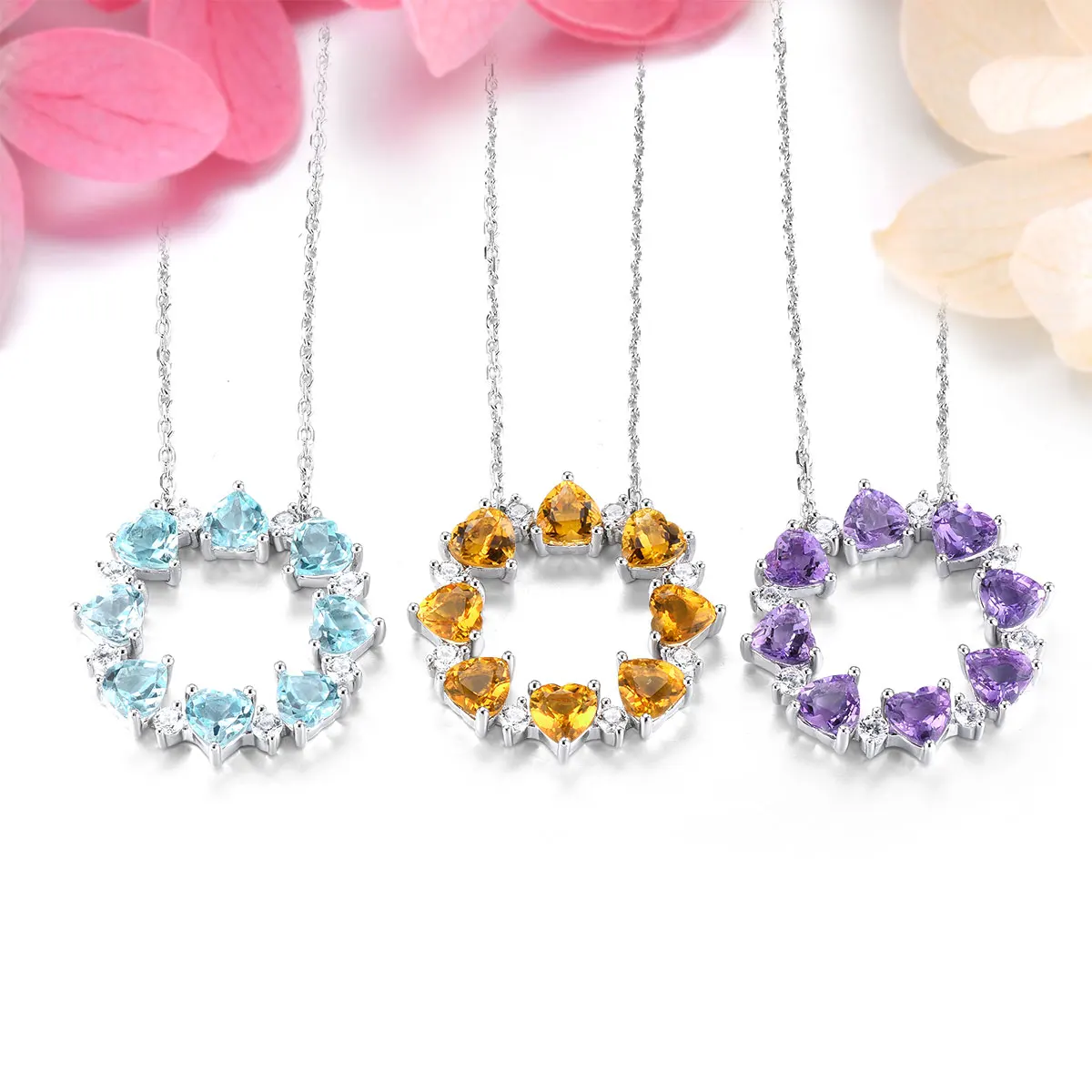 Natural Sky Blue Topaz Sterling Silver Pendants 4.5 Carats Genuine Gemstone Women Classic Romantic Style Fine Jewelrys Gifts image 5