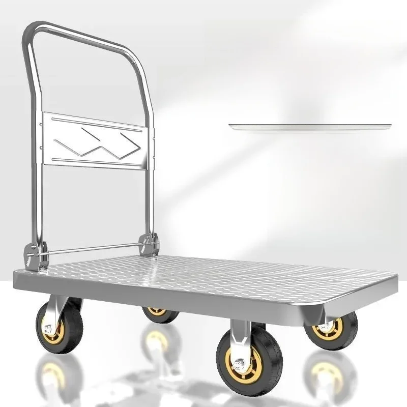 portable-steel-plate-hand-pulled-cart-goods-moving-cart-home-use-flatbed-cart-convenient-trailer-foldable-small-pulling-cart