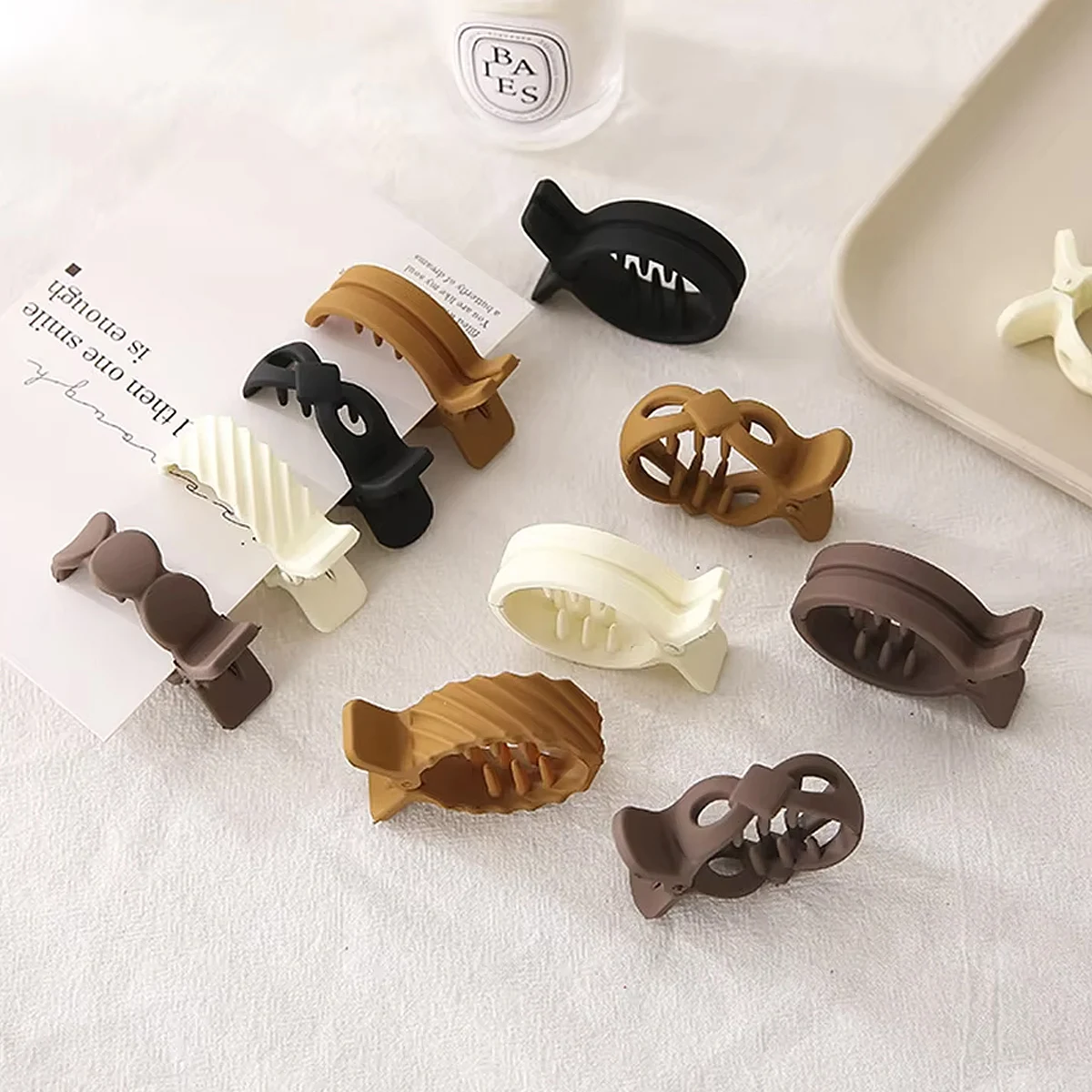 5cm Mini Hair Claw Clip Matte Non Slip Ponytail Hair Clip for Women Girls Small Hair Accessories