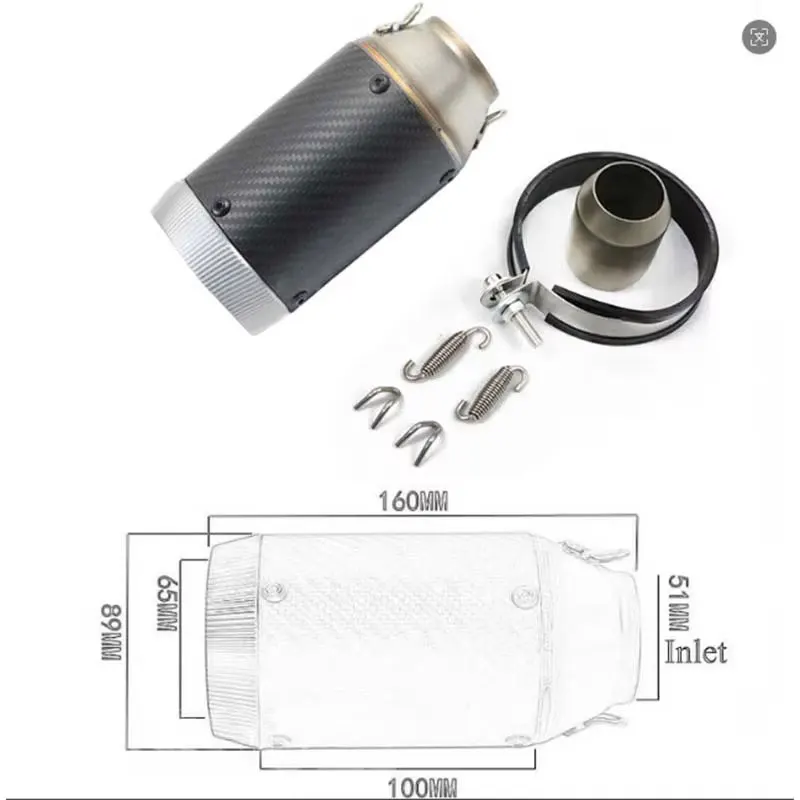 51mm AR Exhaust Tail Section for Motorcycle Modification, Suitable for Kawasaki Z900, 450SR, Sai600, and Ninja400 Motorcycles