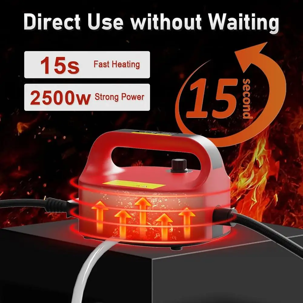 2500W High Temperature Handheld Steam Cleaner Portable High Pressure Steamer Deep Cleaning Couch Grout Appliances Rapid Heat Up