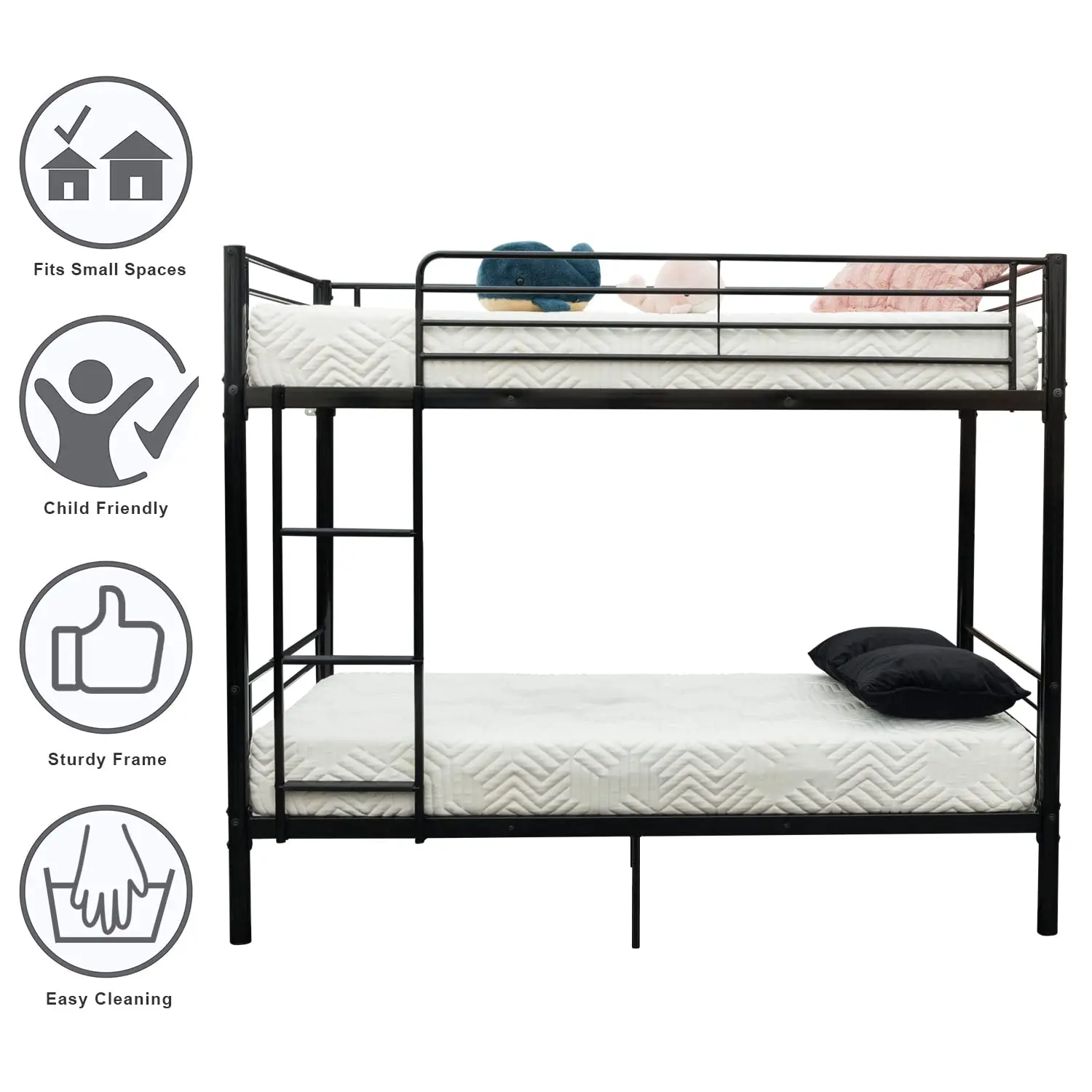 Bunk Bed Twin Over Twin /Teens/Adults Heavy Duty 2 Decker Bed with Flat Ladder and 13 inches High, Customized image 6