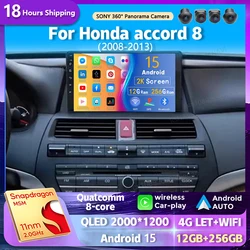 Android 16 wifi+4G Carplay AUTO BT Car Radio For Honda accord 8 2008-2013 RHD Navigation GPS Video Player Stereo Multimedia 10